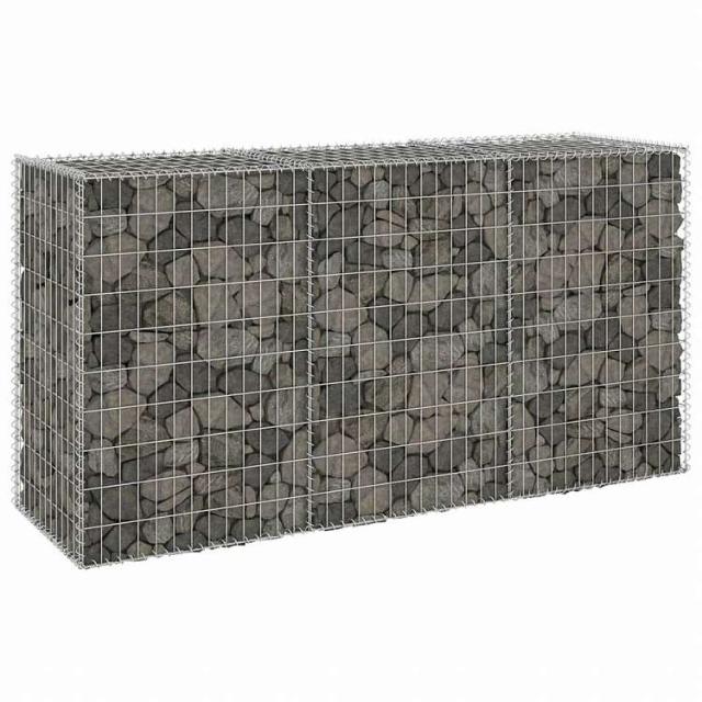 vidaXL ガビオンウォール カバー付 亜鉛メッキ鋼板製 200 x 60 x 100 cmハードウェア フェンス&バリア フェンスパネル(代引不可)【送料無料】_3