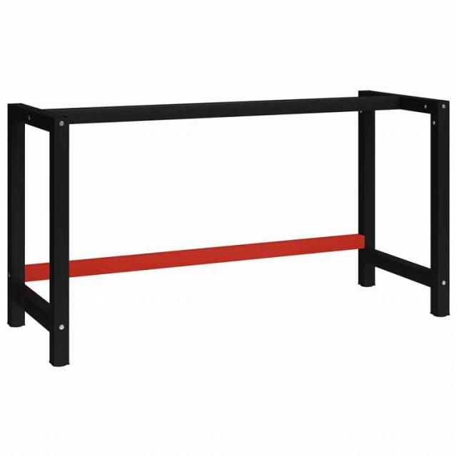 vidaXL ワークベンチ用フレーム 金属製 150x57x79cm ブラック&レッド家具 テーブル用品 テーブル脚(代引不可)【送料無料】