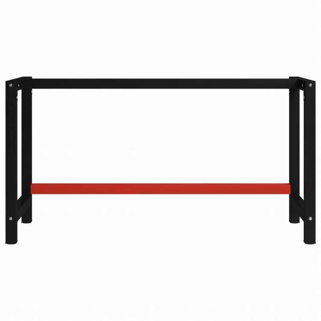 vidaXL ワークベンチ用フレーム 金属製 150x57x79cm ブラック&レッド家具 テーブル用品 テーブル脚(代引不可)【送料無料】_1