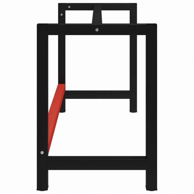 vidaXL ワークベンチ用フレーム 金属製 150x57x79cm ブラック&レッド家具 テーブル用品 テーブル脚(代引不可)【送料無料】_2