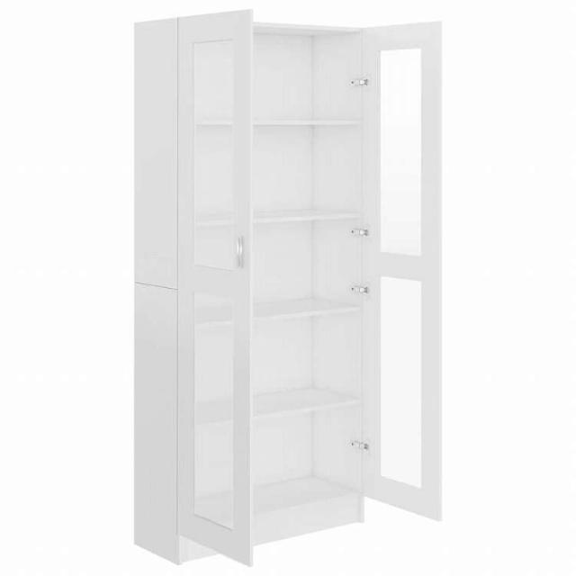 vidaXL ガラスキャビネット ホワイト 82.5x30.5x185.5cm エンジニアリングウッド家具 棚 本棚・オープンラック(代引不可)【送料無料】_4