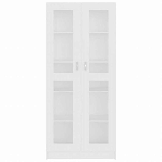 vidaXL ガラスキャビネット ホワイト 82.5x30.5x185.5cm エンジニアリングウッド家具 棚 本棚・オープンラック(代引不可)【送料無料】_5
