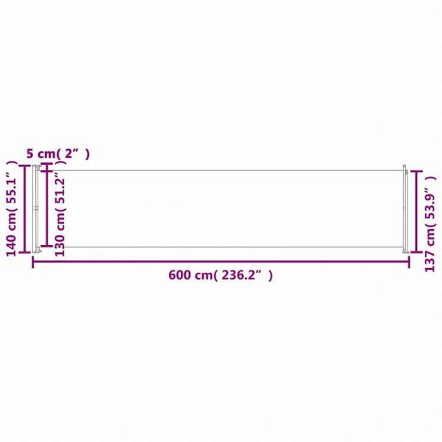vidaXL パティオ用 引き込み式サイドオーニング 140x600cm グレーホーム&ガーデン 芝&ガーデン アウトドアリビング 屋外用傘・サンシェード(代引不可)【送料無料】_7