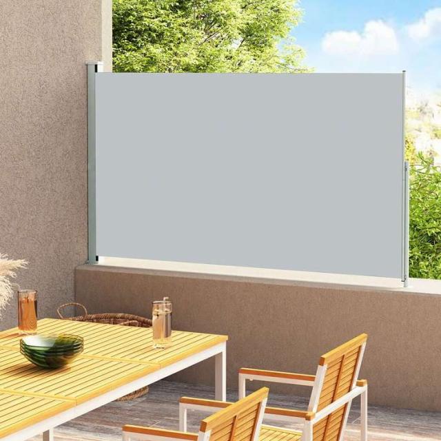 vidaXL パティオ用 引き込み式サイドオーニング 180x300cm グレーホーム&ガーデン 芝&ガーデン アウトドアリビング 屋外用傘・サンシェード(代引不可)【送料無料】