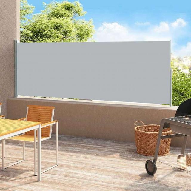 vidaXL パティオ用 引き込み式サイドオーニング 180x500cm グレーホーム&ガーデン 芝&ガーデン アウトドアリビング 屋外用傘・サンシェード(代引不可)【送料無料】