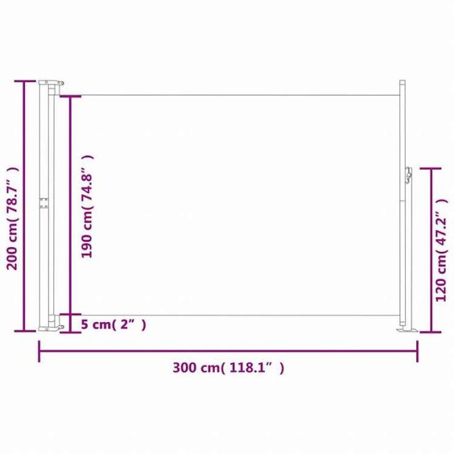 vidaXL パティオ用 引き込み式サイドオーニング 200x300cm グレーホーム&ガーデン 芝&ガーデン アウトドアリビング 屋外用傘・サンシェード(代引不可)【送料無料】_6