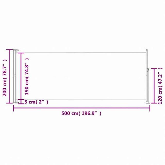 vidaXL パティオ用 引き込み式サイドオーニング 200x500cm グレーホーム&amp;ガーデン 芝&amp;ガーデン アウトドアリビング 屋外用傘・サンシェード(代引不可)【送料無料】_6