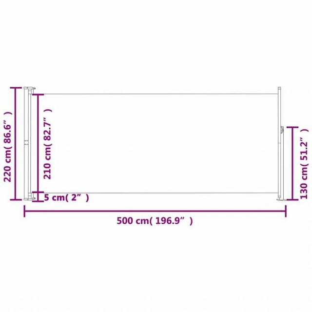 vidaXL パティオ用 引き込み式サイドオーニング 220x500cm グレーホーム&ガーデン 芝&ガーデン アウトドアリビング 屋外用傘・サンシェード(代引不可)【送料無料】_6