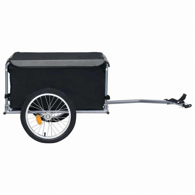 vidaXL 自転車用トレーラー ブラック&amp;グレー 65kgスポーツグッズ アウトドアレクリエーション サイクリング 自転車用アクセサリ 自転車トレーラー(代引不可)【送料無料】_2