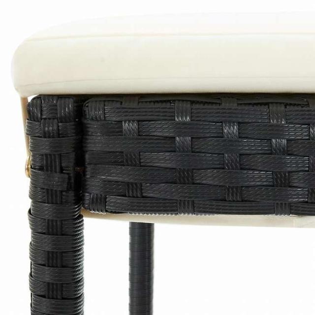 vidaXL ガーデンバースツール 4点 クッション付き ポリラタン製 ブラック家具 アウトドア家具 屋外椅子 アウトドアベンチチェア(代引不可)【送料無料】_7