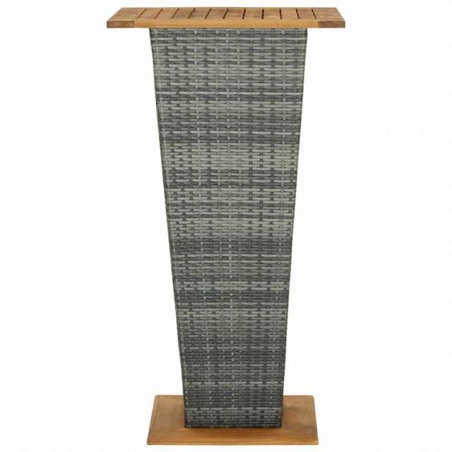vidaXL バーテーブル グレー 60x60x110cm ポリラタン&アカシア無垢材家具 アウトドア家具 アウトドアテーブル(代引不可)【送料無料】_1