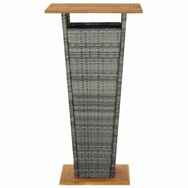 vidaXL バーテーブル グレー 60x60x110cm ポリラタン&アカシア無垢材家具 アウトドア家具 アウトドアテーブル(代引不可)【送料無料】_2