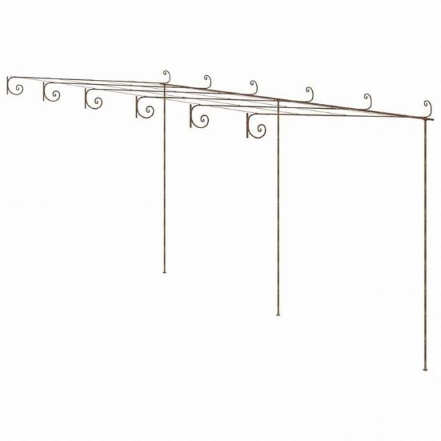 vidaXL ガーデンパーゴラ アンティークブラウン 6x3x2.5m 鉄製ホーム&amp;ガーデン 芝&amp;ガーデン アウトドアリビング アウトドアストラクチャー ガーデンアーチ・トレリス・アーバー・ぺルゴラ(代引