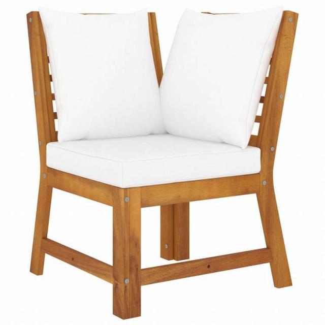 vidaXL ガーデンラウンジ4点セット クリームクッション付き アカシア無垢材家具 アウトドア家具 屋外家具セット(代引不可)【送料無料】_5