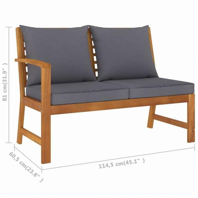 vidaXL ガーデンラウンジ4点セット クッション付き アカシア無垢材家具 アウトドア家具 屋外家具セット(代引不可)【送料無料】_10