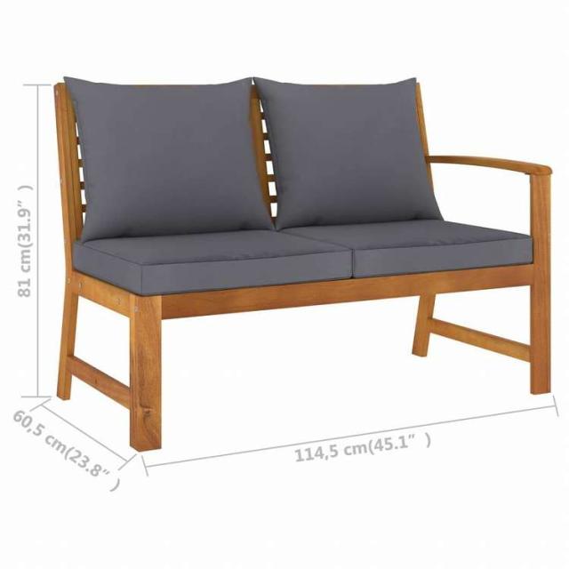 vidaXL ガーデンラウンジ4点セット クッション付き アカシア無垢材家具 アウトドア家具 屋外家具セット(代引不可)【送料無料】_9