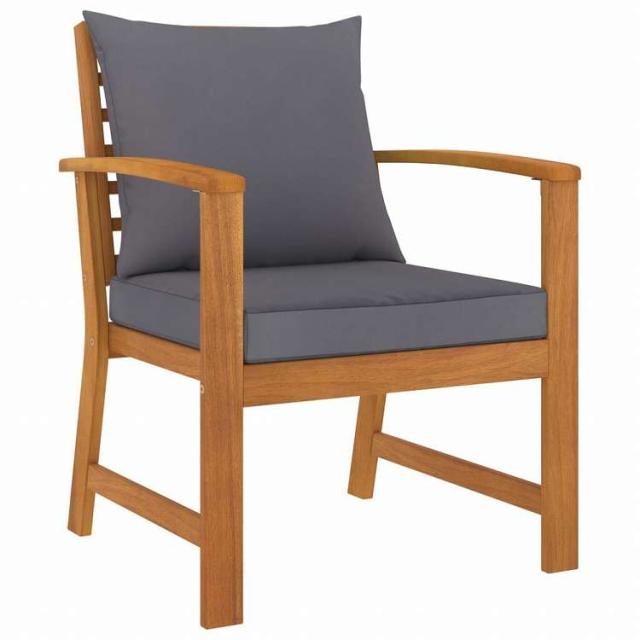 vidaXL ガーデンラウンジ5点セット クッション付き アカシア無垢材家具 アウトドア家具 屋外家具セット(代引不可)【送料無料】_3
