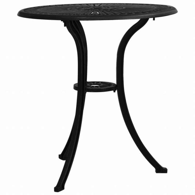 vidaXL ガーデンテーブル 62x62x65cm アルミ鋳物 ブラック家具 アウトドア家具 アウトドアテーブル(代引不可)【送料無料】_1