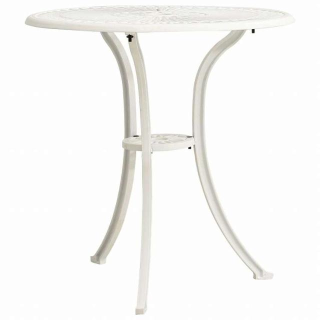 vidaXL ガーデンテーブル 62x62x65cm アルミ鋳物 ホワイト家具 アウトドア家具 アウトドアテーブル(代引不可)【送料無料】_1