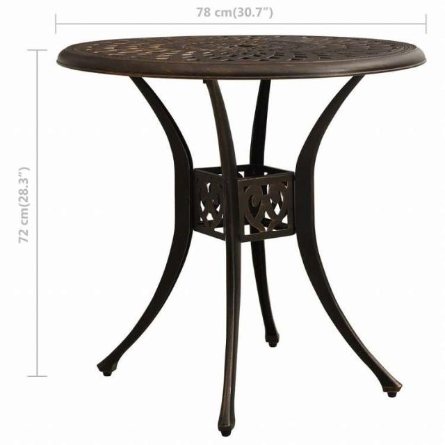 vidaXL ガーデンテーブル 78x78x72cm アルミ鋳物 ブロンズ家具 アウトドア家具 アウトドアテーブル(代引不可)【送料無料】_5