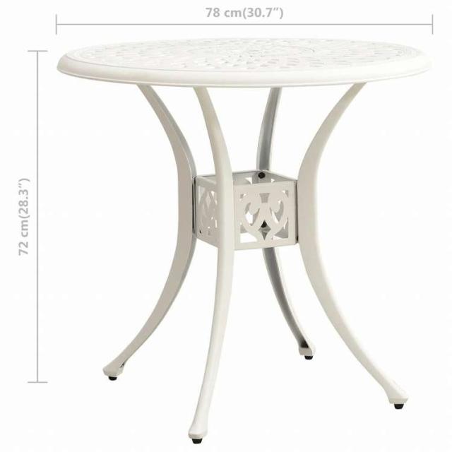 vidaXL ガーデンテーブル 78x78x72cm アルミ鋳物 ホワイト家具 アウトドア家具 アウトドアテーブル(代引不可)【送料無料】_5