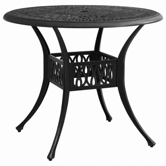vidaXL ガーデンテーブル 90x90x74cm アルミ鋳物 ブラック家具 アウトドア家具 アウトドアテーブル(代引不可)【送料無料】