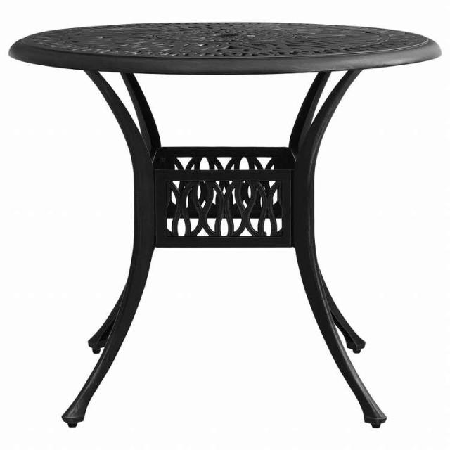 vidaXL ガーデンテーブル 90x90x74cm アルミ鋳物 ブラック家具 アウトドア家具 アウトドアテーブル(代引不可)【送料無料】_1