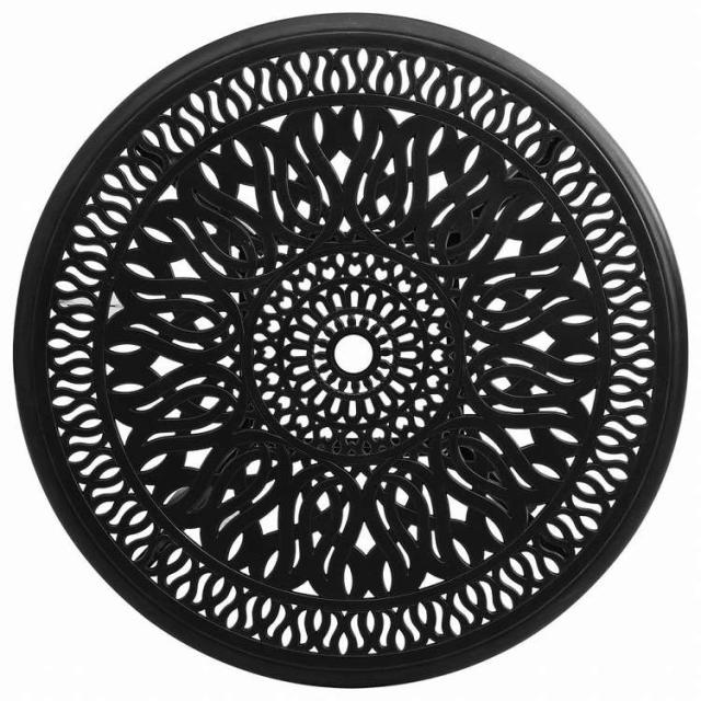 vidaXL ガーデンテーブル 90x90x74cm アルミ鋳物 ブラック家具 アウトドア家具 アウトドアテーブル(代引不可)【送料無料】_2