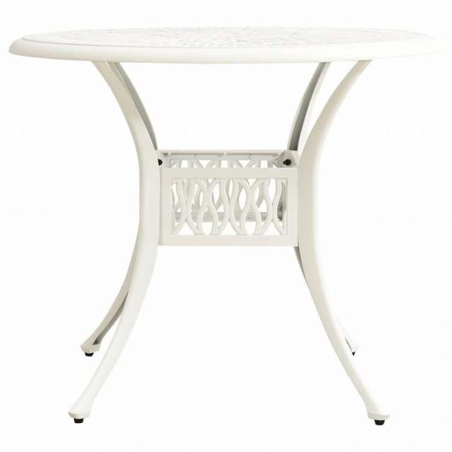 vidaXL ガーデンテーブル 90x90x74cm アルミ鋳物 ホワイト家具 アウトドア家具 アウトドアテーブル(代引不可)【送料無料】_1