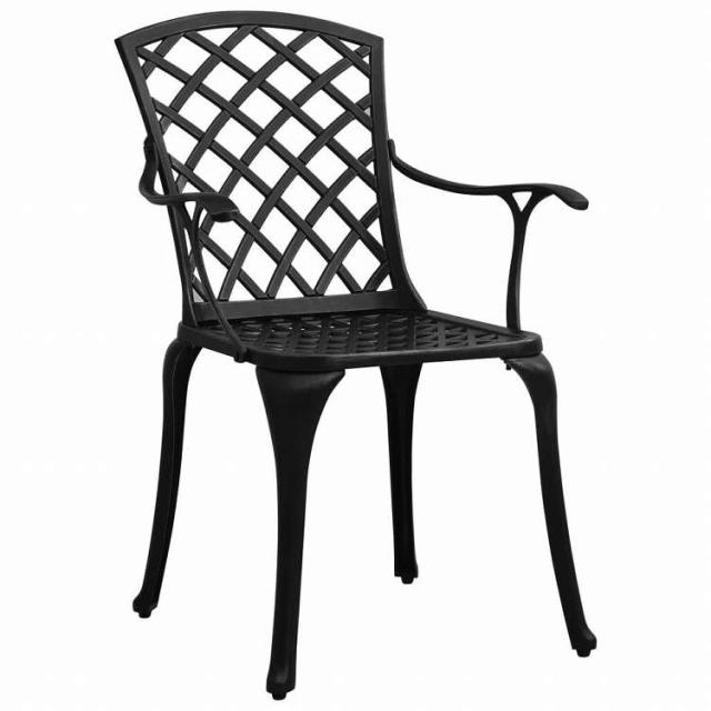 vidaXL ビストロ 3点セット アルミ鋳物 ブラック家具 アウトドア家具 屋外家具セット(代引不可)【送料無料】_1