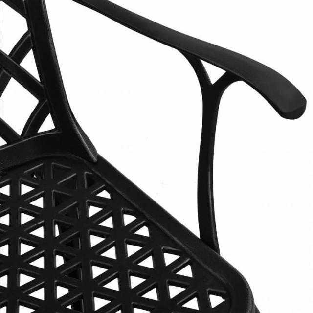 vidaXL ビストロ 3点セット アルミ鋳物 ブラック家具 アウトドア家具 屋外家具セット(代引不可)【送料無料】_3