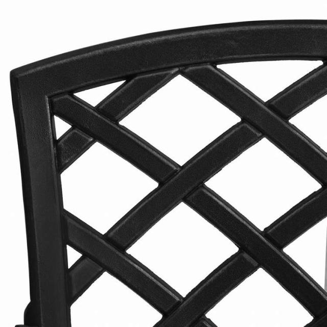 vidaXL ビストロ 3点セット アルミ鋳物 ブラック家具 アウトドア家具 屋外家具セット(代引不可)【送料無料】_4
