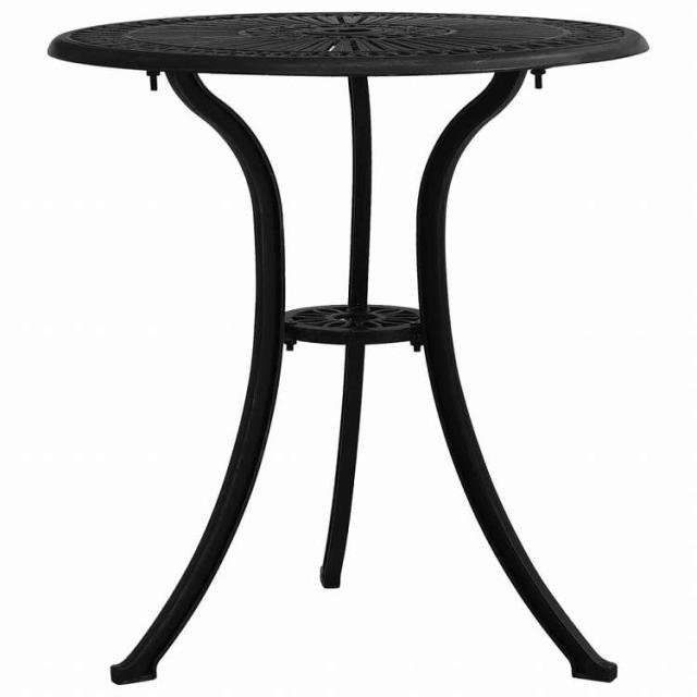 vidaXL ビストロ 3点セット アルミ鋳物 ブラック家具 アウトドア家具 屋外家具セット(代引不可)【送料無料】_5