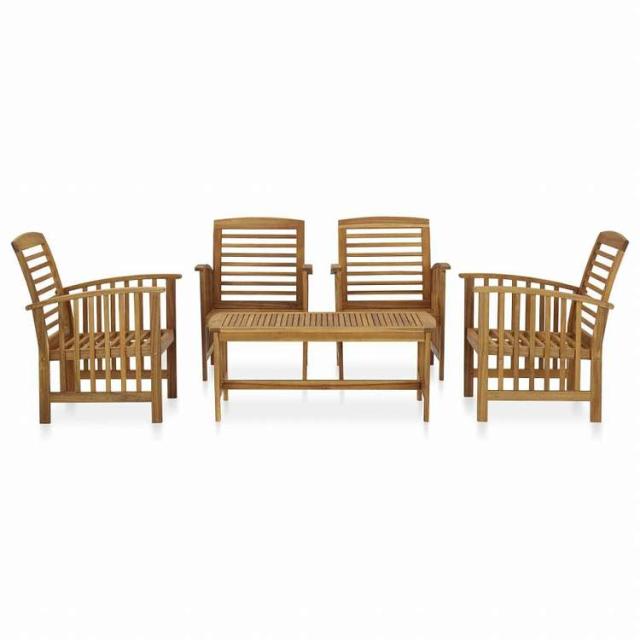 vidaXL ガーデンラウンジ5点セット アカシア無垢材 (310255+310256x2組)家具 アウトドア家具 屋外家具セット(代引不可)【送料無料】_1
