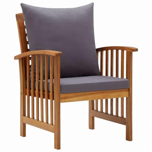 vidaXL ガーデンラウンジ5点セット クッション付き アカシア無垢材家具 アウトドア家具 屋外家具セット(代引不可)【送料無料】_3