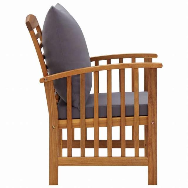 vidaXL ガーデンラウンジ5点セット クッション付き アカシア無垢材家具 アウトドア家具 屋外家具セット(代引不可)【送料無料】_4
