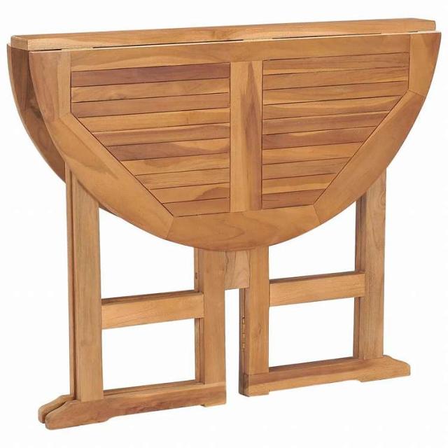 vidaXL 折りたたみ式ガーデンダイニングテーブル O90x75 cm チーク無垢材家具 アウトドア家具 アウトドアテーブル(代引不可)【送料無料】_4