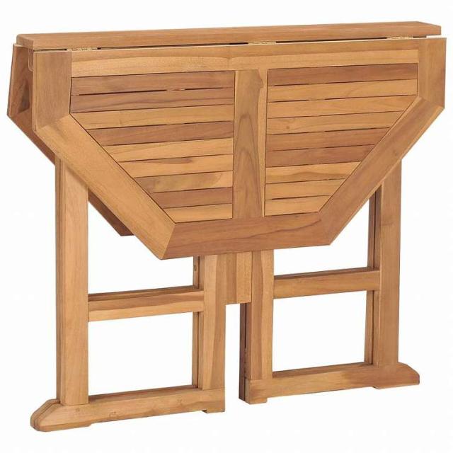 vidaXL 折りたたみガーデンダイニングテーブル 90x90x75 cm チーク無垢