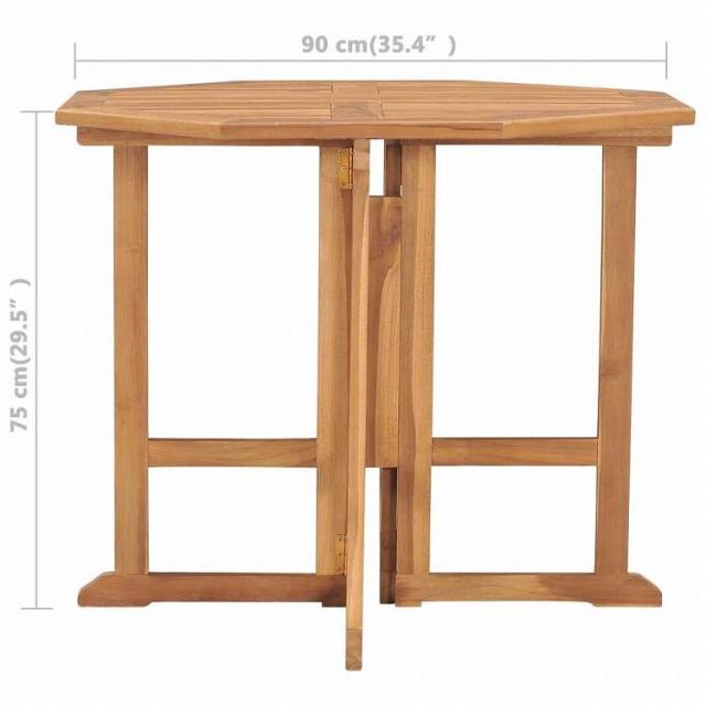 vidaXL 折りたたみガーデンダイニングテーブル 90x90x75 cm チーク無垢材家具 アウトドア家具 アウトドアテーブル(代引不可)【送料無料】_6