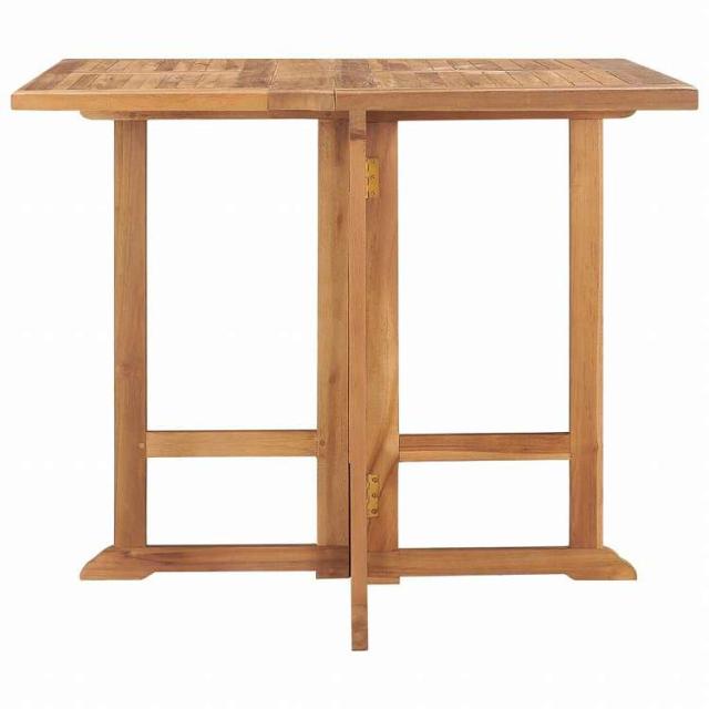 vidaXL 折りたたみガーデンダイニングテーブル 90x90x75 cm チーク無垢材家具 アウトドア家具 アウトドアテーブル(代引不可)【送料無料】_1