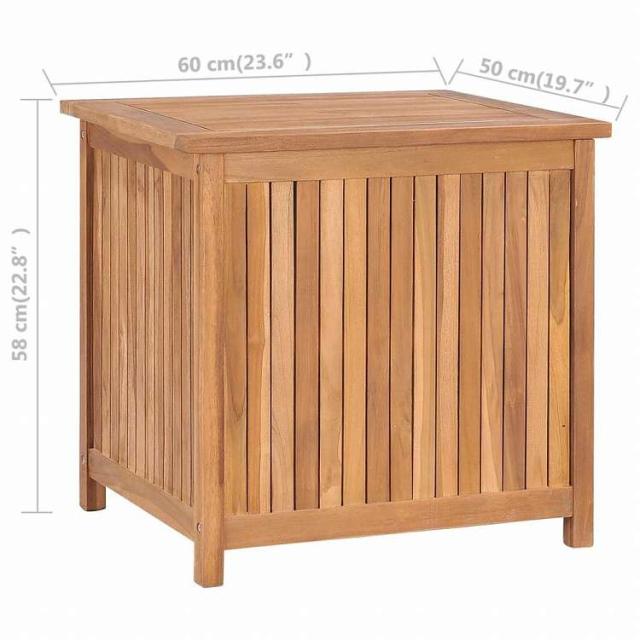 vidaXL ガーデン収納ボックス 60x50x58 cm チーク無垢材家具 アウトドア家具 屋外収納ボックス(代引不可)【送料無料】_8