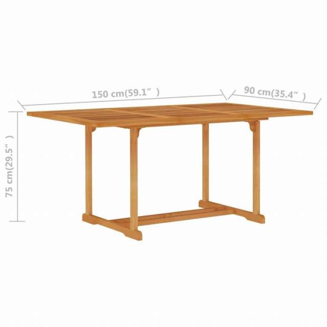 vidaXL ガーデンダイニング5点セット チーク無垢材家具 アウトドア家具 屋外家具セット(代引不可)【送料無料】_11