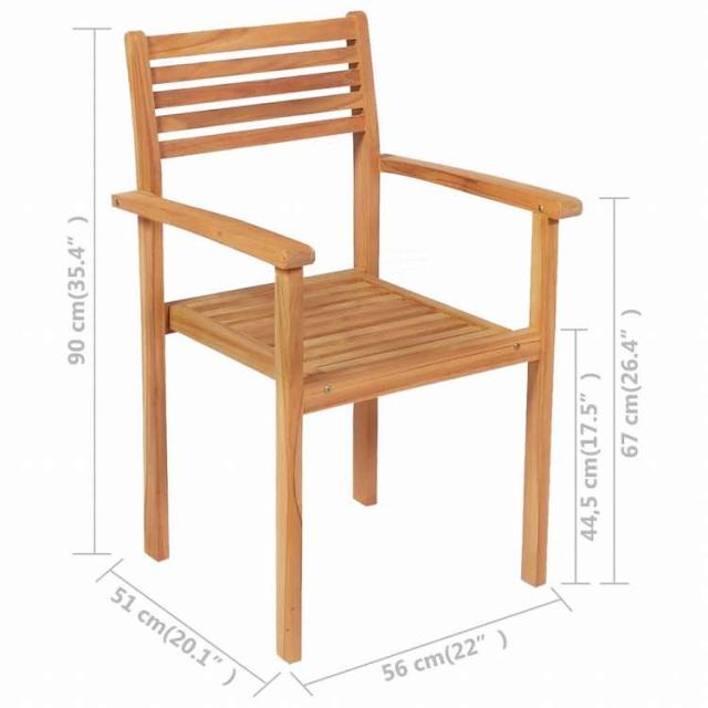 vidaXL ガーデンダイニング5点セット チーク無垢材家具 アウトドア家具 屋外家具セット(代引不可)【送料無料】_12