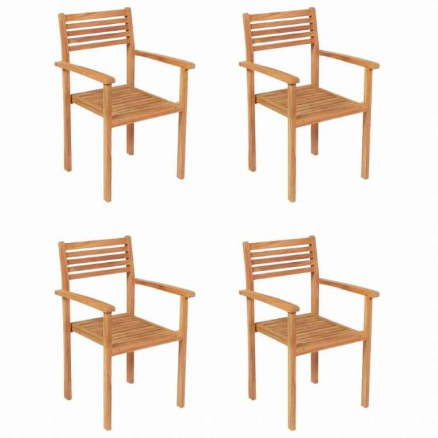 vidaXL ガーデンダイニング5点セット チーク無垢材家具 アウトドア家具 屋外家具セット(代引不可)【送料無料】_6