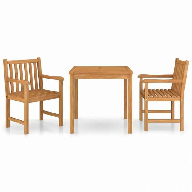 vidaXL ガーデンダイニングセット3点 チーク無垢材家具 アウトドア家具 屋外家具セット(代引不可)【送料無料】_1