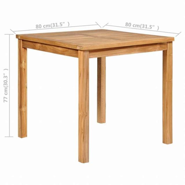 vidaXL ガーデンダイニングセット3点 チーク無垢材家具 アウトドア家具 屋外家具セット(代引不可)【送料無料】_12