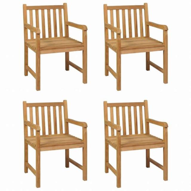 vidaXL ガーデンダイニングセット 5点 チーク無垢材 (44997+2x43250)家具 アウトドア家具 屋外家具セット(代引不可)【送料無料】_2