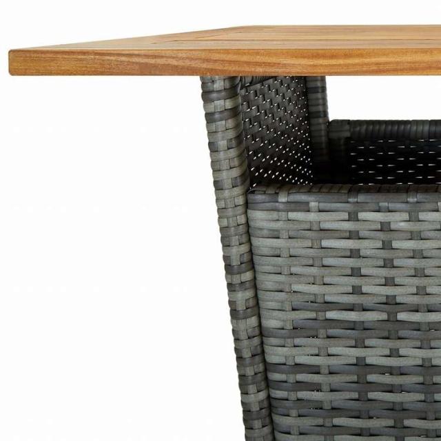 vidaXL ガーデンバーセット 3点 クッション付き ポリラタン製 グレー家具 アウトドア家具 屋外家具セット(代引不可)【送料無料】_6