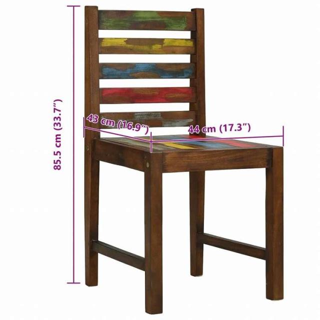 vidaXL ダイニングチェア 2点セット 再生無垢材家具 チェア キッチン・ダイニングルームチェア(代引不可)【送料無料】_7