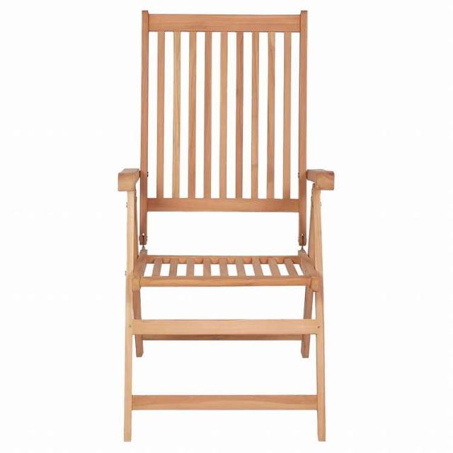 vidaXL リクライニングガーデンチェア 4点 チーク無垢材 (2x43029)家具 アウトドア家具 屋外椅子 アウトドアベンチチェア(代引不可)【送料無料】_2